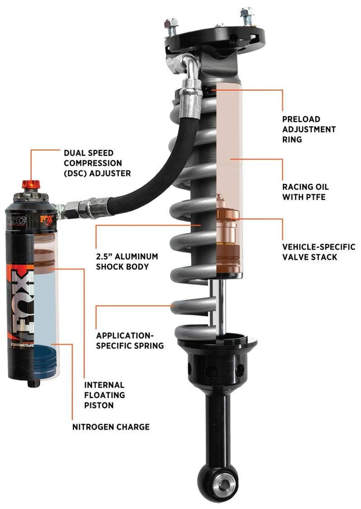 FOX 05+ Toyota Tacoma Performance Elite 2.5 Series Shock Front 2-3in Lift - Corvette Realm