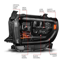 Load image into Gallery viewer, ANZO 2014-2017 Toyota Tundra LED Crystal Headlights w/ Switchback Black Housing w/ DRL - Corvette Realm