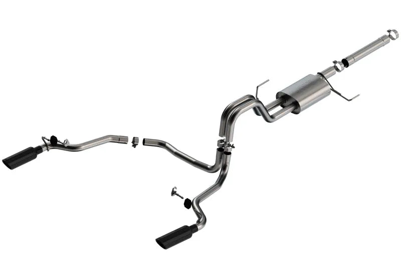 Borla 21-25 F-150 Powerboost 3.5L V6 2WD & 4WD 4DR 3in, 2.25in S-TYPE Catback Exhaust w/ Black Chrome Tips