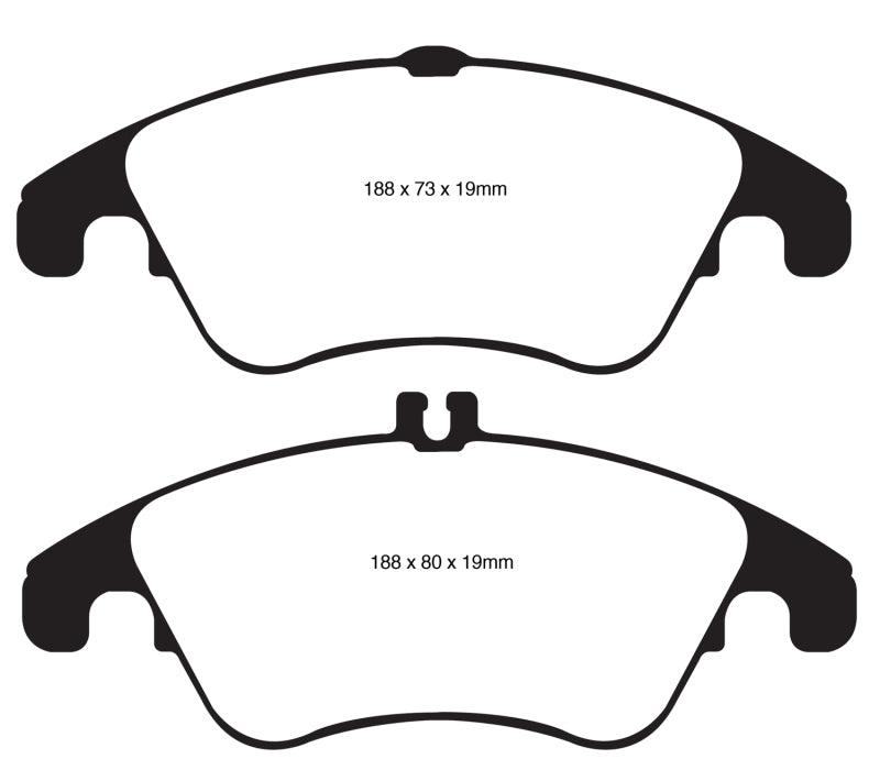 EBC 12+ Mercedes-Benz C250 Coupe 1.8 Turbo Sport Edition Redstuff Front Brake Pads - Corvette Realm