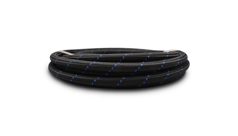 Vibrant -12 AN Two-Tone Black/Blue Nylon Braided Flex Hose (5 foot roll) - Corvette Realm