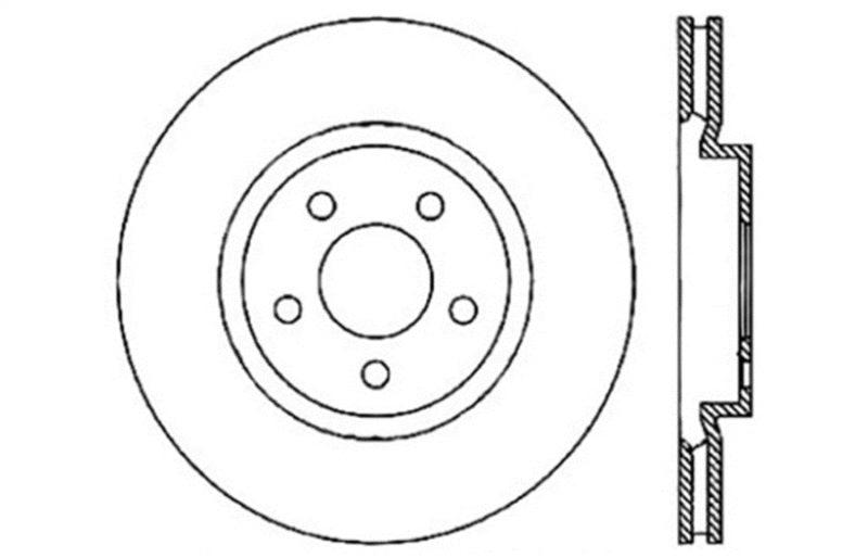 StopTech 05-09 Chrysler 300 (5.7L V8 exc SRT-8) Front Right Slotted & Drilled Rotor - Corvette Realm