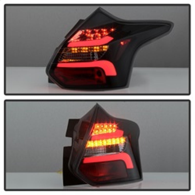 Spyder 12-14 Ford Focus 5DR LED Tail Lights - Black Smoke (ALT-YD-FF12-LED-BSM)