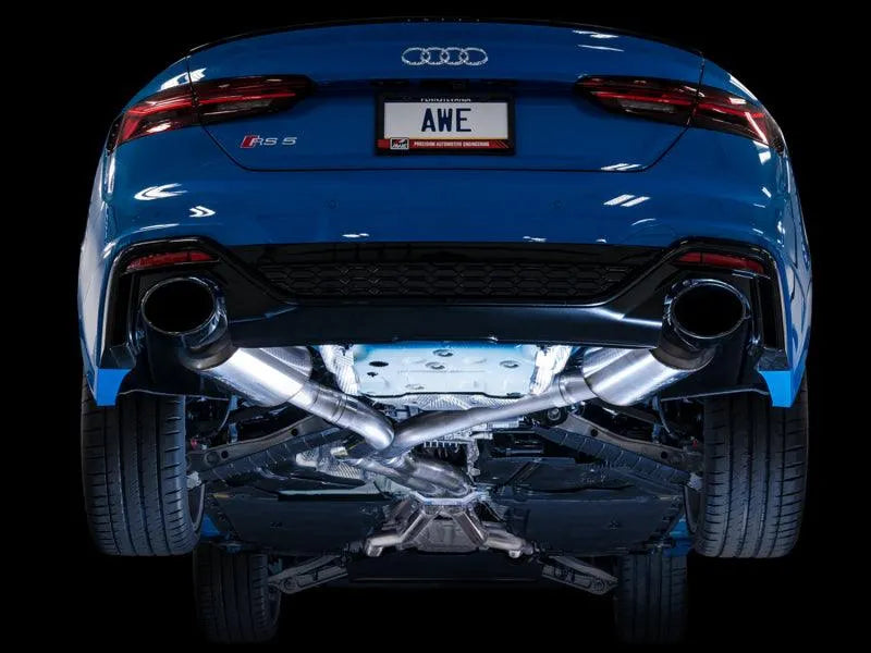 AWE Tuning Audi B9.5 RS5 Sportback Non-Resonated Touring Edition Exhaust - RS-Style Diamond Blk Tips - Corvette Realm