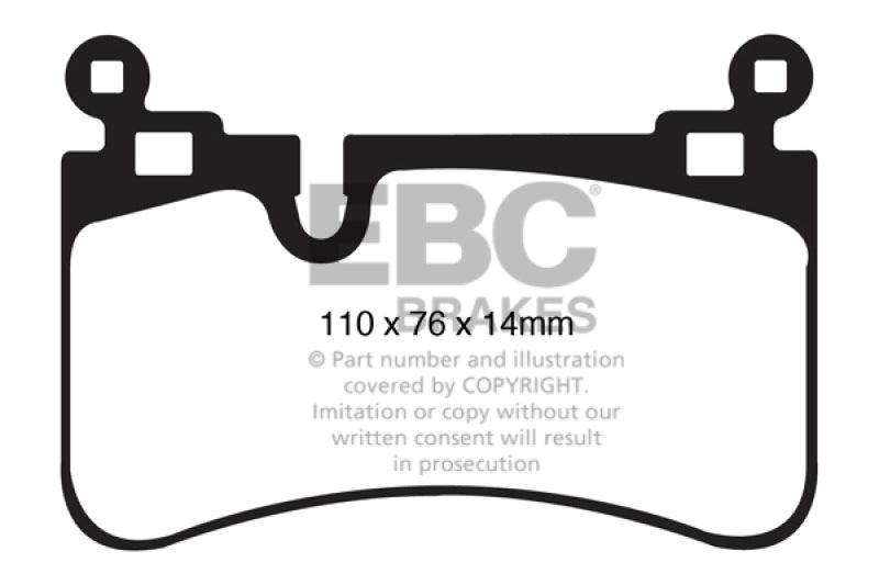 EBC 08-13 Mercedes-Benz C63 AMG (W204) 6.2 Redstuff Rear Brake Pads - Corvette Realm