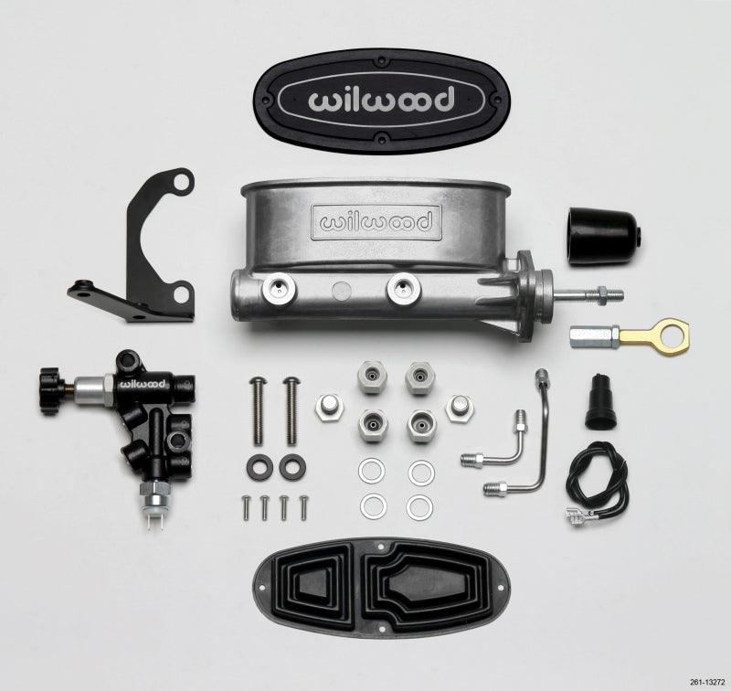 Wilwood HV Tandem M/C Kit w L/H Bracket & Prop Valve - 7/8in Bore-W/Pushrod - Early Mustang - Corvette Realm