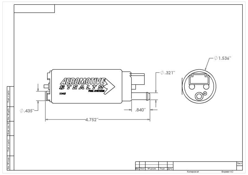 Aeromotive 340 Series Stealth In-Tank E85 Fuel Pump - Offset Inlet - Inlet Inline w/Outlet - Corvette Realm