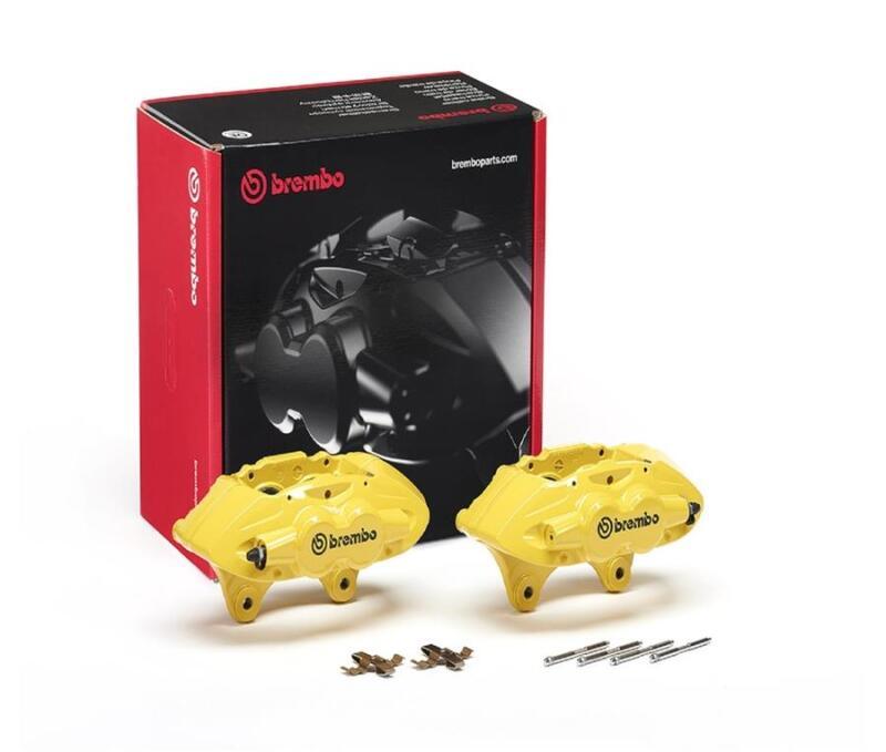 Brembo OE 16-21 BMW M2/15-18 M3/15-20 M4 Hydraulic Front X-Style Brake Calipers - Yellow - Corvette Realm