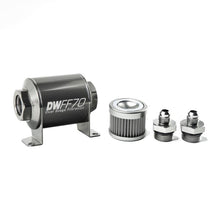 Load image into Gallery viewer, DeatschWerks Stainless Steel 6AN 100 Micron Universal Inline Fuel Filter Housing Kit (70mm) - Corvette Realm