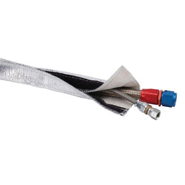 DEI Heat Shroud 3/4in I.D. x 3ft - Aluminized Sleeving - Hook and Loop Edge - Corvette Realm