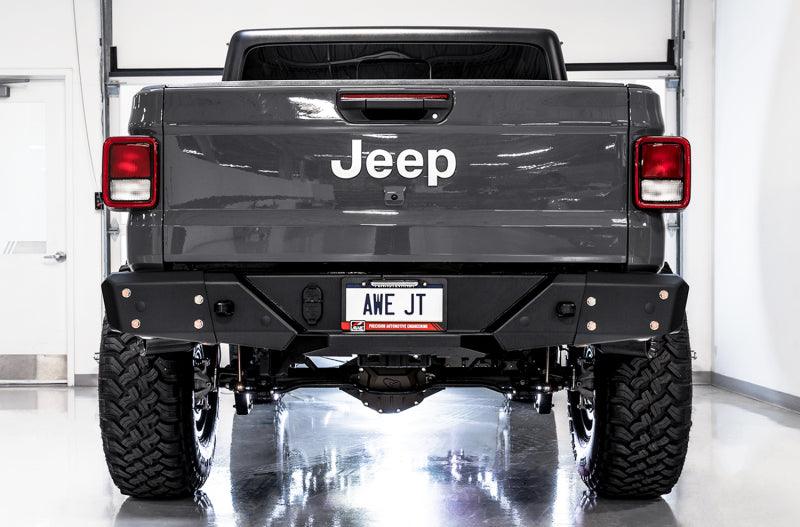 AWE Tuning 20-21 Jeep Gladiator JT 3.6L Tread Edition Cat-Back Dual Exhaust - Diamond Black Tip - Corvette Realm