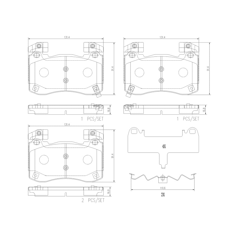 Brembo 19-22 Genesis G70/18-22 Kia Stinger Front NAO Brake Pad