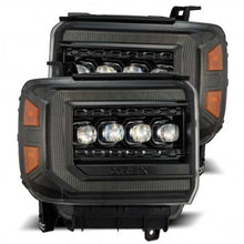Load image into Gallery viewer, AlphaRex 14-18 GMC Sierra NOVA LED Proj Headlights Plnk Style Alpha Blk w/Activ Light/Seq Signal/DRL - Corvette Realm
