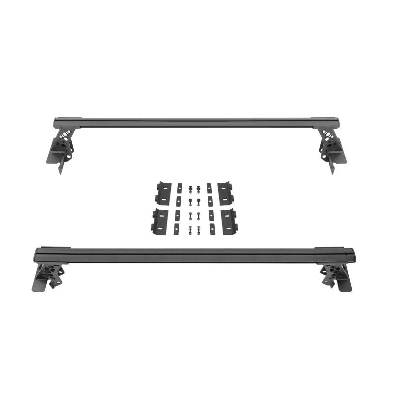 Go Rhino 15-22 Ford F-150 / 19-22 RAM 1500 / 07-21 Toyota Tundra XRS Cross Bars Kit - Tex. Blk - Corvette Realm