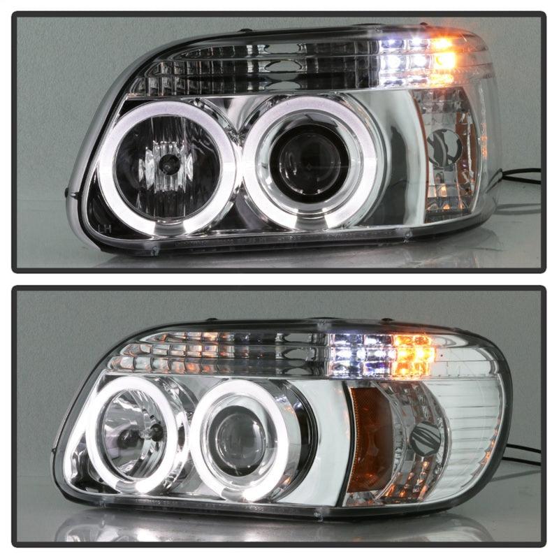 Spyder Ford Explorer 95-01 1PC Projector Headlights LED Halo Chrm PRO-YD-FEXP95-HL-1PC-C - Corvette Realm