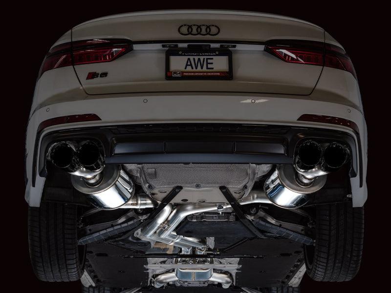 AWE Tuning 19-23 Audi C8 S6/S7 2.9T V6 AWD Touring Edition Exhaust - Diamond Black Tips - Corvette Realm