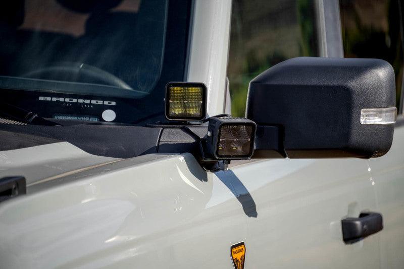 DV8 Offroad 2021 Ford Bronco A Pillar Dual Light Pod Drop Mounts - Corvette Realm