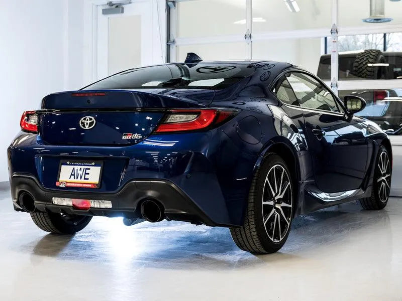 AWE Subaru BRZ/ Toyota GR86/ Toyota 86 Touring Edition Cat-Back Exhaust- Diamond Black Tips - Corvette Realm