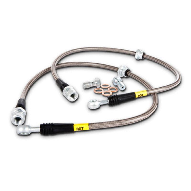 StopTech 99-00 Civic Si w/Rear Disc Brakes Front SS Brake Lines - Corvette Realm