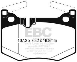 EBC 2016+ Lexus GS-F 5.0L Redstuff Rear Brake Pads - Corvette Realm