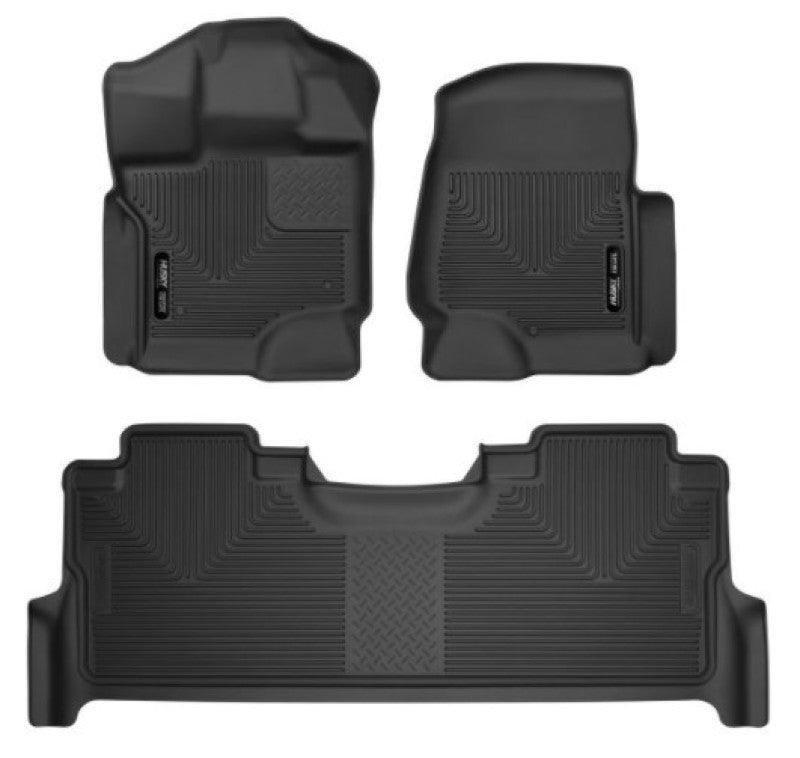 Husky Liners 2017 Ford F-250 Super Duty Crew Cab X-Act Contour Black Front & Rear Floor Liners - Corvette Realm