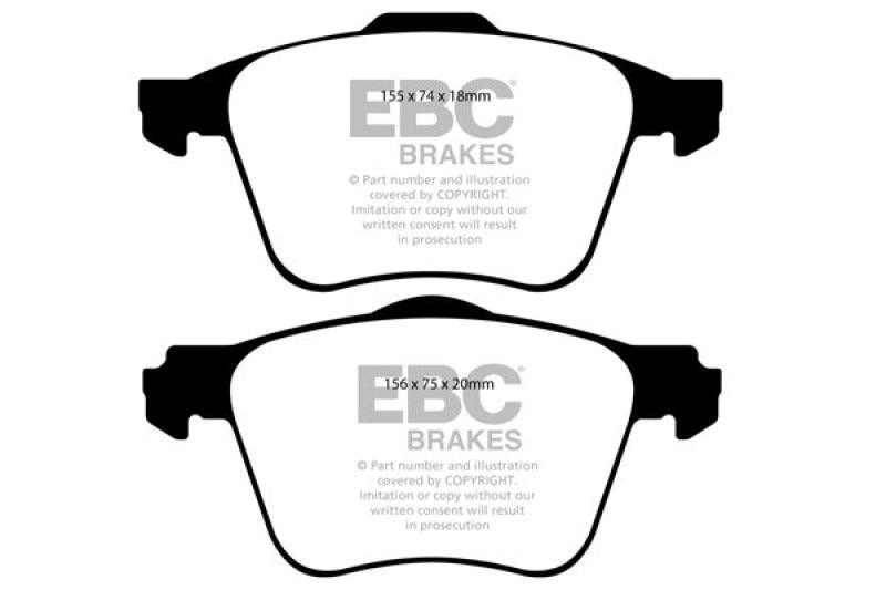 EBC 11+ Volvo S60 2.5 Turbo T5 (315mm Front Rotors) Redstuff Front Brake Pads - Corvette Realm