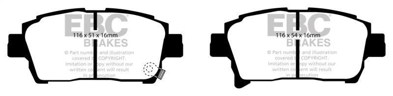 EBC 03-07 Scion XA 1.5 Yellowstuff Front Brake Pads - Corvette Realm