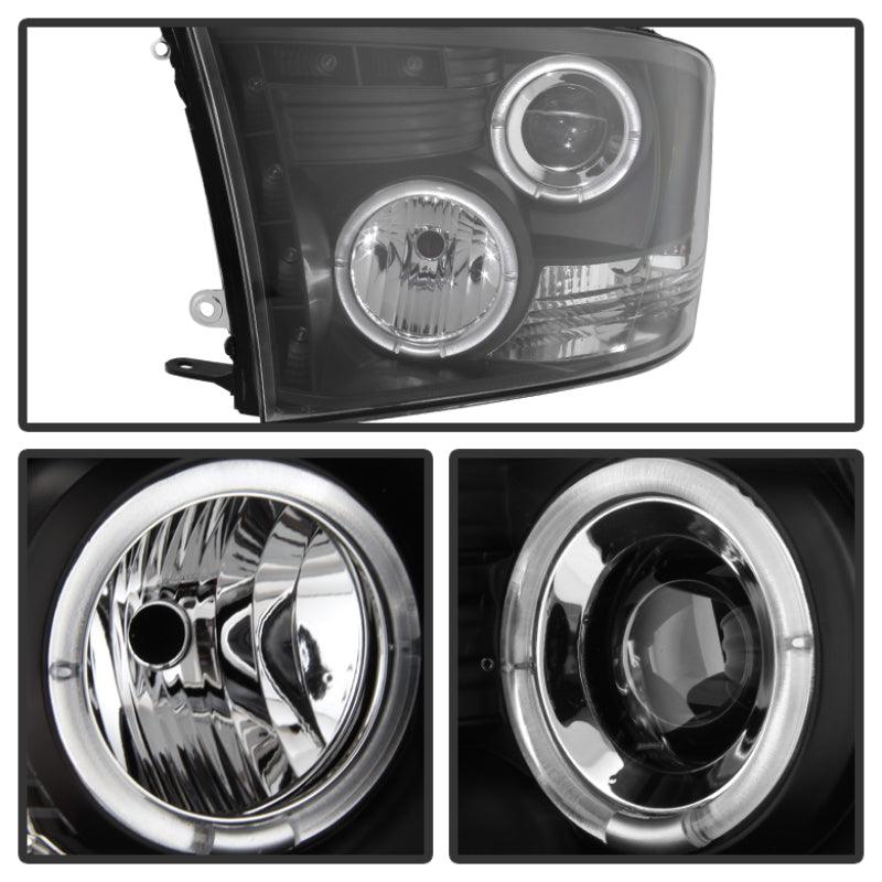 Spyder Dodge Ram 1500 09-14 10-14 Projector Headlights Halogen- LED Halo LED - Blk PRO-YD-DR09-HL-BK - Corvette Realm