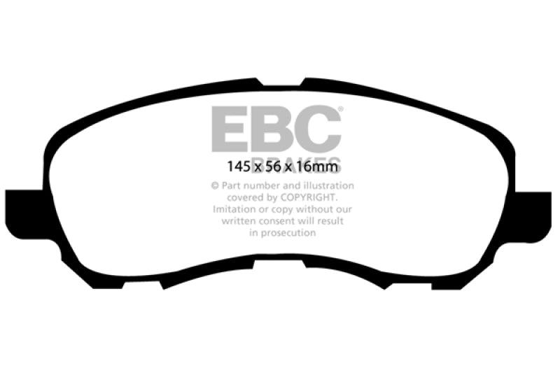 EBC 11-14 Chrysler 200 2.4 Yellowstuff Front Brake Pads - Corvette Realm