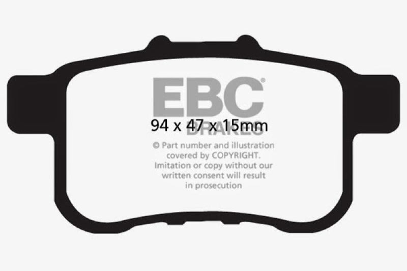 EBC 09-14 Acura TSX 2.4 Greenstuff Rear Brake Pads - Corvette Realm