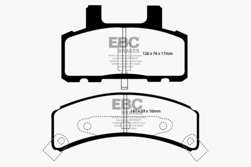 EBC 97-99 Cadillac Deville 4.6 (Rear Drums) Yellowstuff Front Brake Pads - Corvette Realm