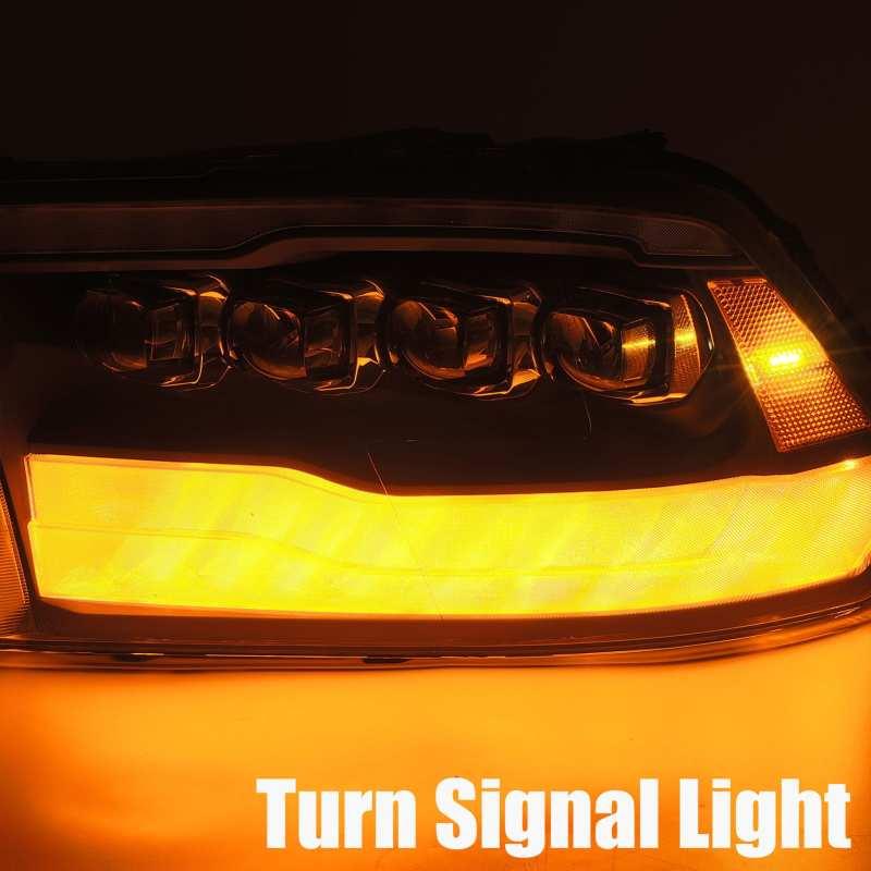 AlphaRex 09-18 Dodge Ram 1500HD NOVA LED Projector Headlights Plank Style Design Alpha Black w/DRL - Corvette Realm