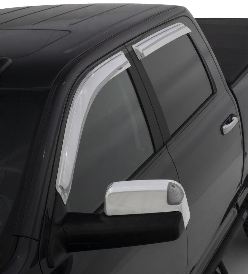 Stampede 2009-2018 Dodge Ram 1500 Crew Cab Pickup Tape-Onz Sidewind Deflector 4pc - Chrome - Corvette Realm