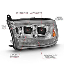 Load image into Gallery viewer, ANZO 2009-2018 Dodge Ram 1500 Led Projector Plank Style Switchback H.L Halo Chrome Amber (OE Style) - Corvette Realm