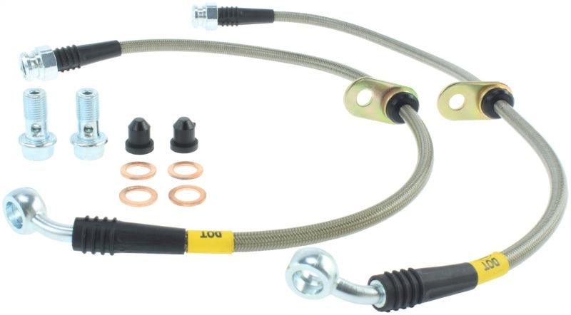 StopTech 94-01 Integra / 99-00 Civic Si w/Rear Disc Brakes Rear SS Brake Lines - Corvette Realm