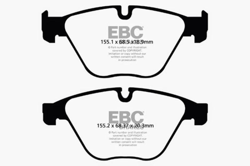 EBC 10+ BMW 535i 3.0 Turbo (F10) Redstuff Front Brake Pads - Corvette Realm