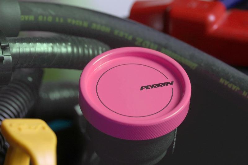 Perrin 02-21 Subaru WRX / 2022 BRZ & GR86 / 04-21 STI / 00-18 Forester XT Oil Fill Cap - Hyper Pink - Corvette Realm