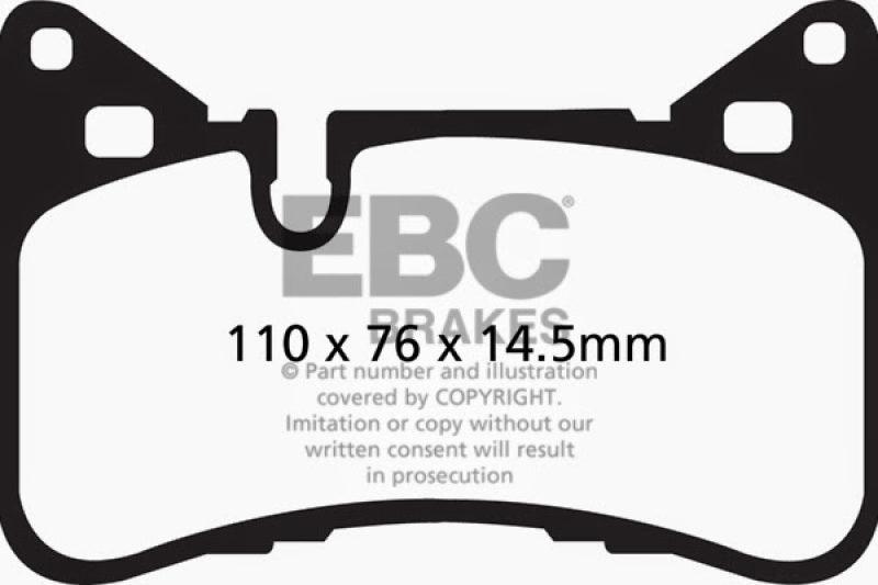 EBC 14 Mercedes-Benz C63 AMG (W204) 6.2 Yellowstuff Rear Brake Pads - Corvette Realm