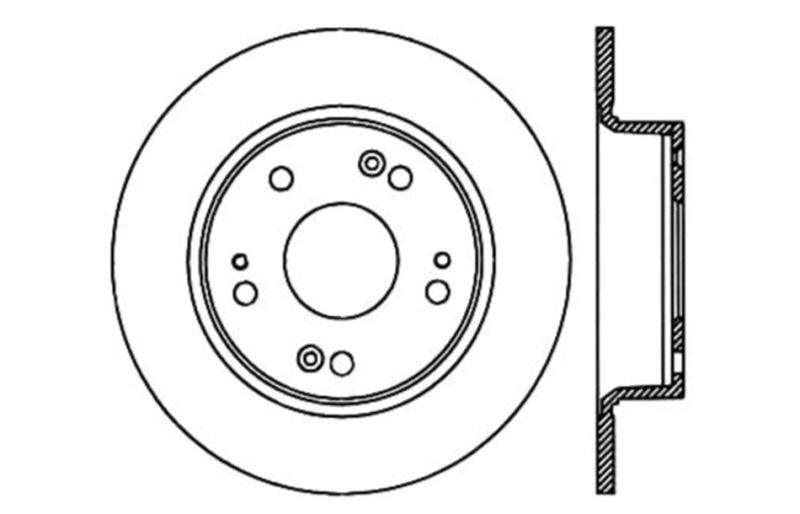 StopTech 09-10 Acura TSX / 08-10 Honda Accord Coupe/05-10 Sedan Left Rear Slotted & Drilled Rotor - Corvette Realm