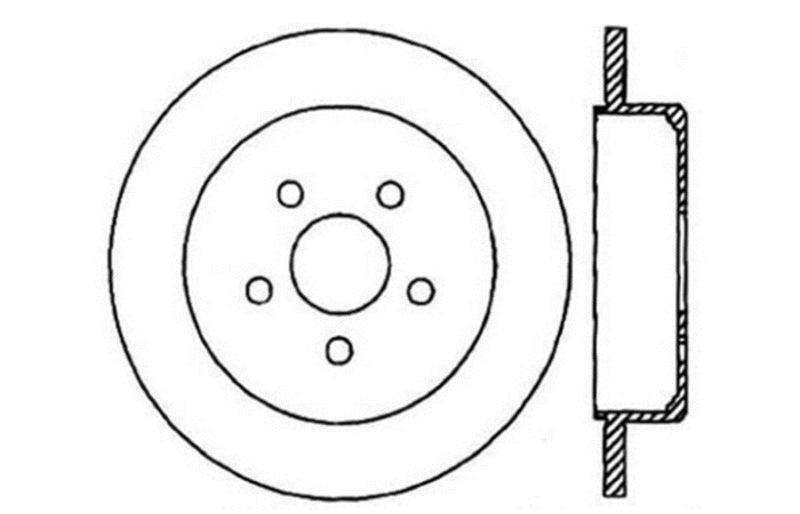 StopTech 03-09 Chrysler PTCruiser Tur / 03-05 Dodge Neon SRT-4 Rear Left Slotted & Drilled Rotor - Corvette Realm