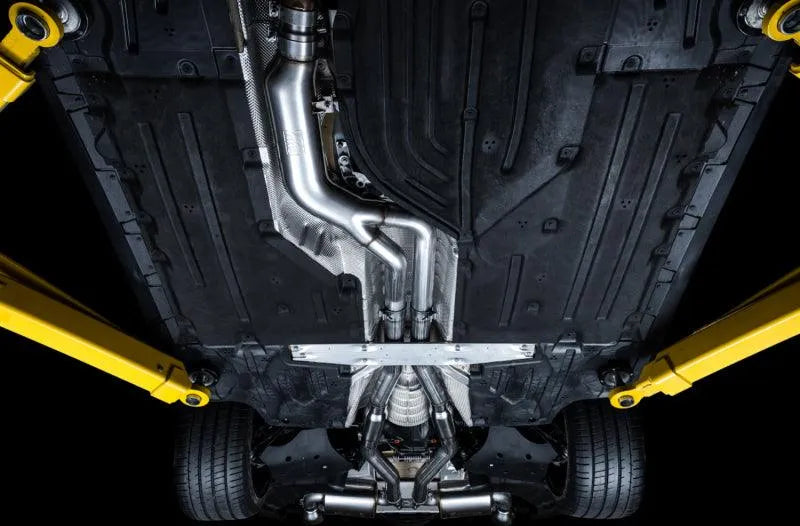 AWE 2020 Toyota Supra A90 Resonated Touring Edition Exhaust - 5in Chrome Silver Tips - Corvette Realm