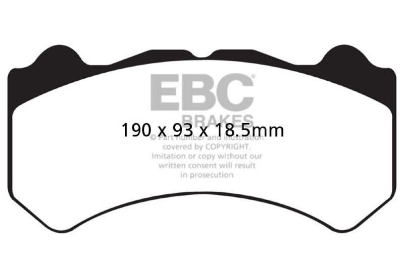 EBC 08-11 Nissan GT-R (R35) 3.8 Twin Turbo (Cast Iron Rotors) Yellowstuff Front Brake Pads - Corvette Realm