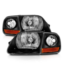Load image into Gallery viewer, ANZO 1997-2003 Ford F150 Crystal Headlight Black w/ Parking Light - Corvette Realm