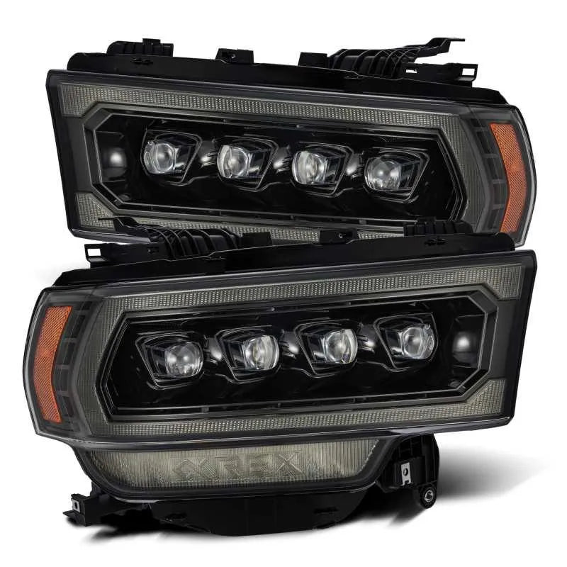 AlphaRex 19-21 Ram 2500 NOVA LED Proj Headlights Plank Style Alpha Blk w/Activ Light/Seq Signal/DRL - Corvette Realm