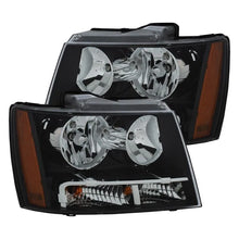 Load image into Gallery viewer, ANZO 2007-2014 Chevrolet Tahoe/Suburban Crystal Headlights Black - Corvette Realm