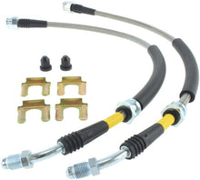 Load image into Gallery viewer, StopTech 07-09 Mazdaspeed3 / 04-07 Mazda 3 Stainless Steel Front Brake Lines - Corvette Realm