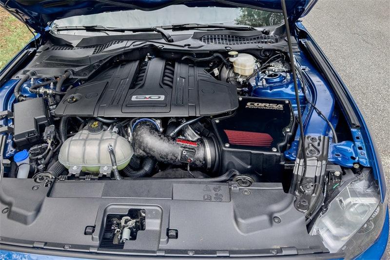 Corsa 18-23 Ford Mustang GT 5.0L V8 Forged Carbon Fiber Air Intake w/ DryTech 3D No Oil - Corvette Realm