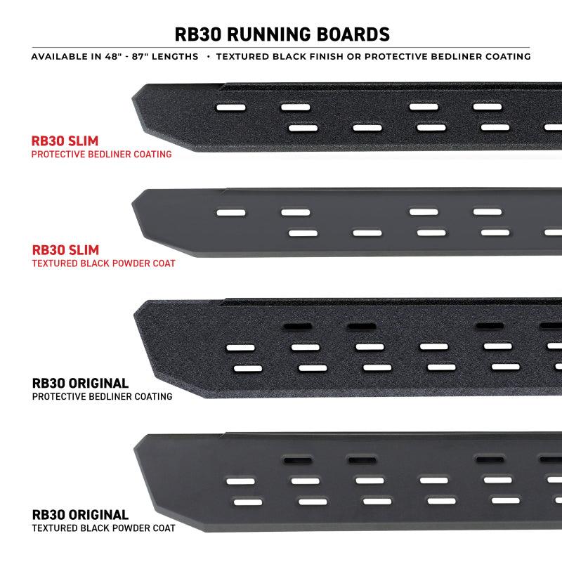 Go Rhino RB30 Running Boards 87in. - Bedliner Coating (Boards ONLY/Req. Mounting Brackets) - Corvette Realm