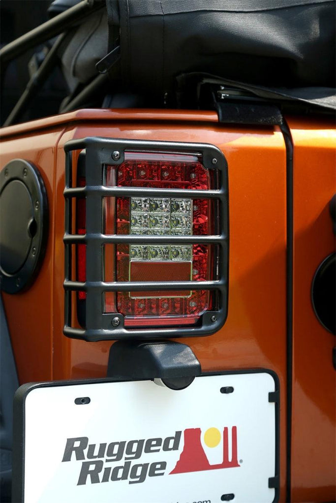 Rugged Ridge 07-18 Jeep Wrangler Textured Black Tail Light Euro Guards - Corvette Realm
