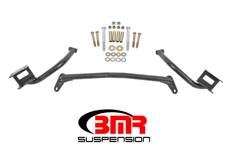 BMR 79-04 Fox Mustang Tubular Style Upper Torque Box Reinforcement Plates - Black Hammertone - Corvette Realm